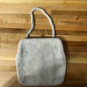 Vintage Beaded Cream Handbag